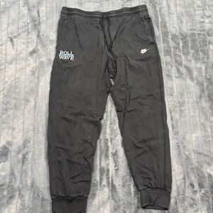 Nike Tulane Roll Wave Joggers Mens XL Black Cotton Sweatpants Cuffed Hem